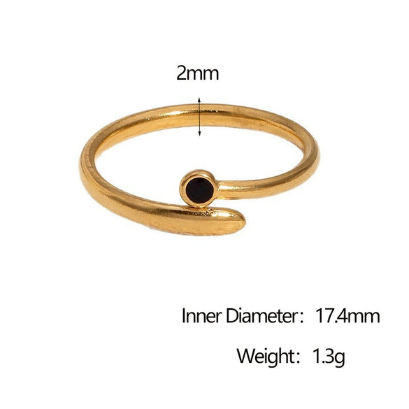 Wholesale Women's Open Ring Geometric Pattern Stainless Steel Electroplated Simple Style