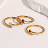 Wholesale Women's Open Ring Geometric Pattern Stainless Steel Electroplated Simple Style