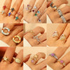 Wholesale Women's Open Ring In Ins Style With Sunflower And Heart Shape Pattern Made Of Copper With Electroplating Treatment
