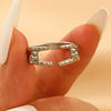 Wholesale Women's Open Ring In Ins Style With Sunflower And Heart Shape Pattern Made Of Copper With Electroplating Treatment