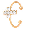Wholesale Women's Open Ring In Ins Style With Sunflower And Heart Shape Pattern Made Of Copper With Electroplating Treatment