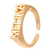 Wholesale Women's Open Ring In Ins Style With Sunflower And Heart Shape Pattern Made Of Copper With Electroplating Treatment