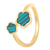 Wholesale Women's Open Ring In Ins Style With Sunflower And Heart Shape Pattern Made Of Copper With Electroplating Treatment