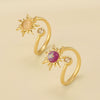 Wholesale Women's Open Ring In Ins Style With Sunflower And Heart Shape Pattern Made Of Copper With Electroplating Treatment