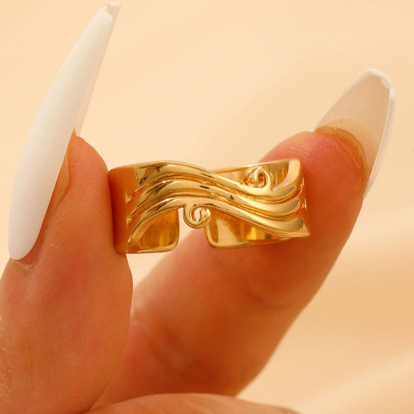 Wholesale Women's Open Ring In Ins Style With Sunflower And Heart Shape Pattern Made Of Copper With Electroplating Treatment