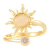 Wholesale Women's Open Ring In Ins Style With Sunflower And Heart Shape Pattern Made Of Copper With Electroplating Treatment