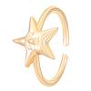 Wholesale Women's Open Ring In Ins Style With Sunflower And Heart Shape Pattern Made Of Copper With Electroplating Treatment