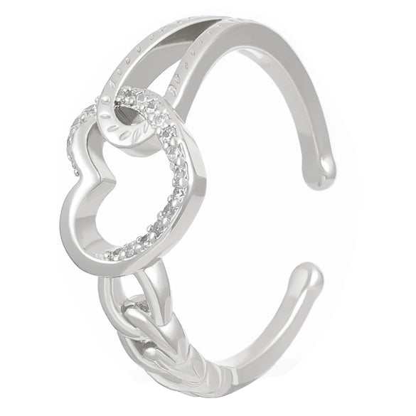 Wholesale Women's Open Ring In Ins Style With Sunflower And Heart Shape Pattern Made Of Copper With Electroplating Treatment