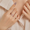 Wholesale Women's Open Ring S925 Sterling Silver Geometric Style Electroplated With Zirconium Inlaid