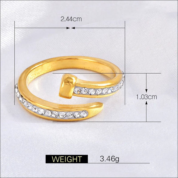 Wholesale Women's Open Ring Titanium Steel Electroplated With Cartoon Character Geometric Animal Zodiac Design