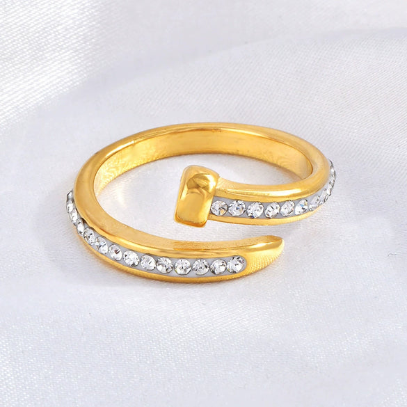 Wholesale Women's Open Ring Titanium Steel Electroplated With Cartoon Character Geometric Animal Zodiac Design