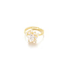 Wholesale Women's Open Ring With Small Flower Geometric Design Copper Pearl Zircon Electroplated