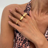 Wholesale Women's Open Ring Zinc Alloy Geometric Electroplated Liquid Metal Pleated Irregular
