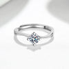 Wholesale Women's Open S925 Sterling Silver Geometric Ring With Mosan Diamond And Electroplating Treatment