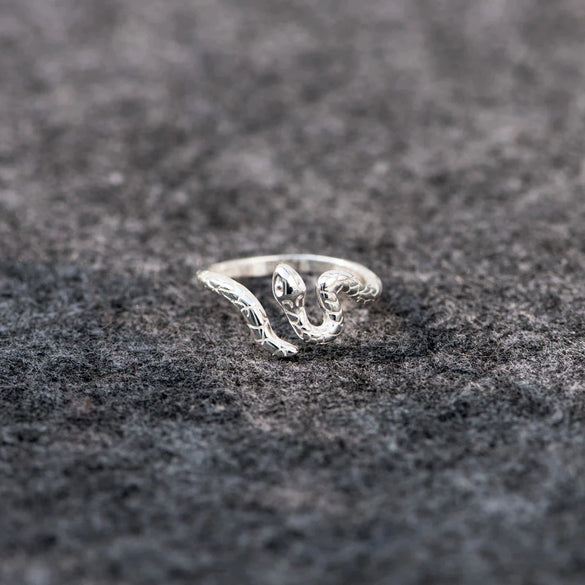 Wholesale Women's Open Snake Ring S925 Sterling Silver Geometric Style Electroplated