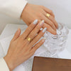 Wholesale Women's Open Titanium Steel Gold Plated Geometric Mix Match Fashion Ring With Electroplating