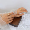 Wholesale Women's Open Titanium Steel Gold Plated Geometric Mix Match Fashion Ring With Electroplating