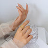 Wholesale Women's Open Titanium Steel Gold Plated Geometric Mix Match Fashion Ring With Electroplating