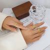 Wholesale Women's Open Titanium Steel Gold Plated Geometric Mix Match Fashion Ring With Electroplating