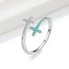 Wholesale Women's Open Zircon Cross Ring Copper Electroplated Simple Fashion