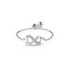 Wholesale Women's Opening Adjustable 925 Silver Geometric Micro Inlay Ring With Seiko Design