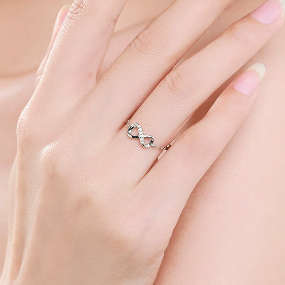 Wholesale Women's Opening Adjustable 925 Silver Geometric Micro Inlay Ring With Seiko Design