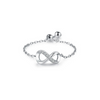 Wholesale Women's Opening Adjustable 925 Silver Geometric Micro Inlay Ring With Seiko Design