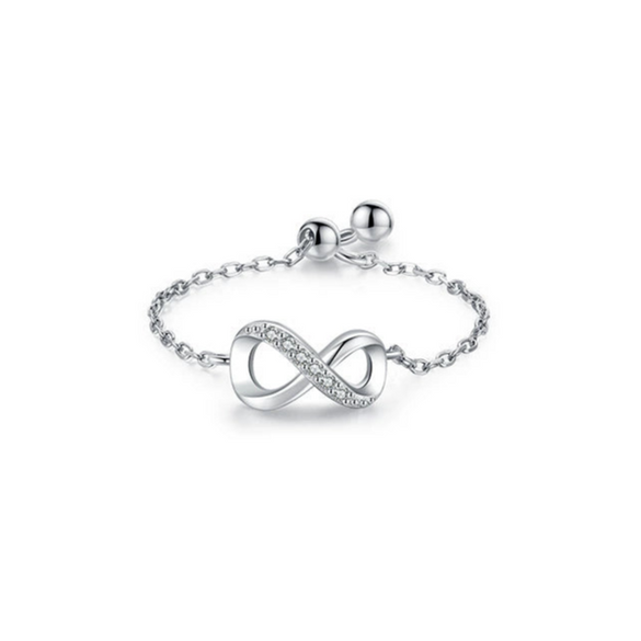 Wholesale Women's Opening Adjustable 925 Silver Geometric Micro Inlay Ring With Seiko Design