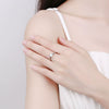 Wholesale Women's Opening Ring S925 Sterling Silver Geometric Electroplated Mosan Diamond Jewelry