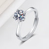 Wholesale Women's Opening Ring S925 Sterling Silver Geometric Electroplated Mosan Diamond Jewelry
