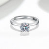 Wholesale Women's Opening Ring S925 Sterling Silver Geometric Electroplated Mosan Diamond Jewelry