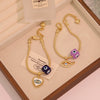 Wholesale Women's Original Design Eye And Bee Pendant Bracelet Made Of Environmentally Friendly Copper With Real Gold Plating
