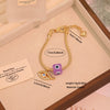 Wholesale Women's Original Design Eye And Bee Pendant Bracelet Made Of Environmentally Friendly Copper With Real Gold Plating