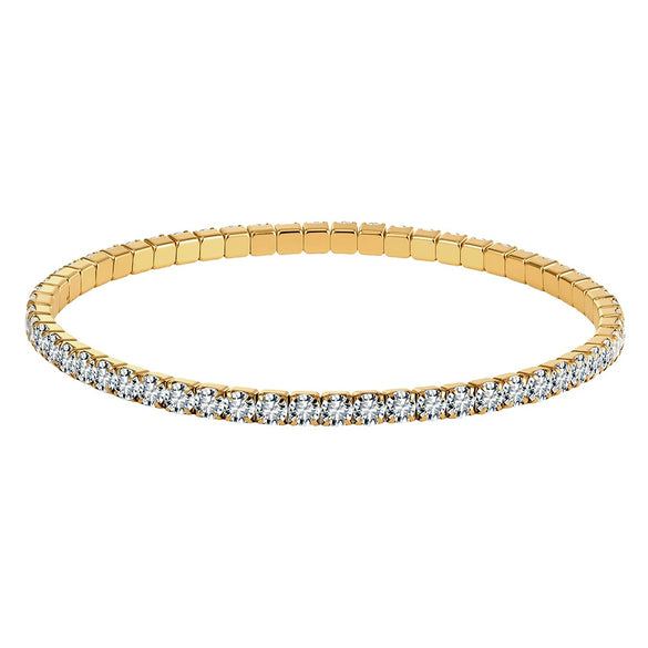 Wholesale Women's Original Design Geometric Stainless Steel Bracelets With Elastic Cord And Real Gold Plating