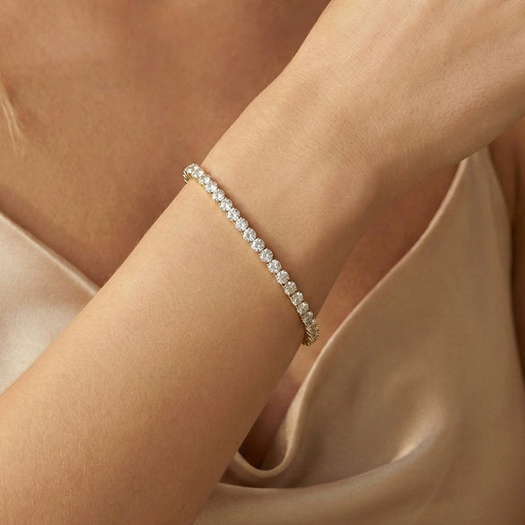 Wholesale Women's Original Design Geometric Stainless Steel Bracelets With Elastic Cord And Real Gold Plating