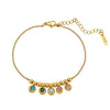 Wholesale Women's Original Design Geometric Stainless Steel Electroplated Gold Bead Clavicle Chain With Colorful Zircon Smile Pendant Necklace