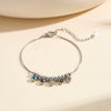 Wholesale Women's Original Design Geometric Stainless Steel Electroplated Gold Bead Clavicle Chain With Colorful Zircon Smile Pendant Necklace