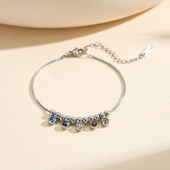 Wholesale Women's Original Design Geometric Stainless Steel Electroplated Gold Bead Clavicle Chain With Colorful Zircon Smile Pendant Necklace