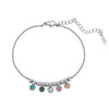 Wholesale Women's Original Design Geometric Stainless Steel Electroplated Gold Bead Clavicle Chain With Colorful Zircon Smile Pendant Necklace