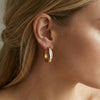 Wholesale Women's Original Design Geometric Stainless Steel Gold Plated Earrings And Ear Clips