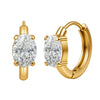 Wholesale Women's Original Design Geometric Zirconencrusted Stainless Steel Electroplated Plain Hoop Earrings