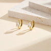 Wholesale Women's Original Design Geometric Zirconencrusted Stainless Steel Electroplated Plain Hoop Earrings