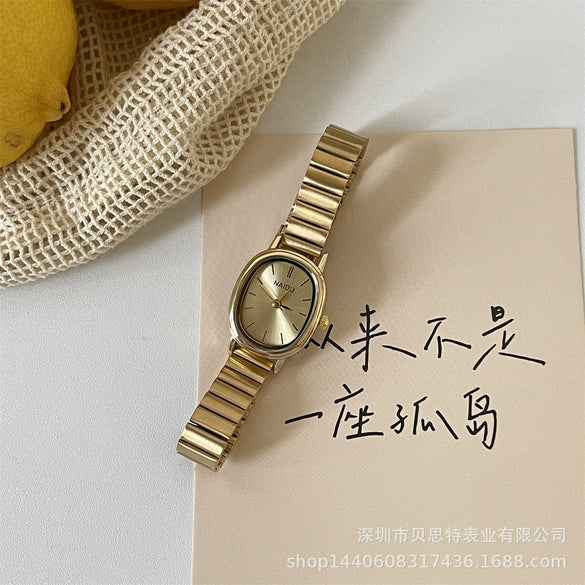 Wholesale Women's Oval Bamboo Steel Band Fashion Casual Simple Watch
