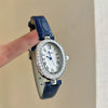 Wholesale Women's Oval Diamondstudded Quartz Watch With Red Leather Strap And Alloy Case