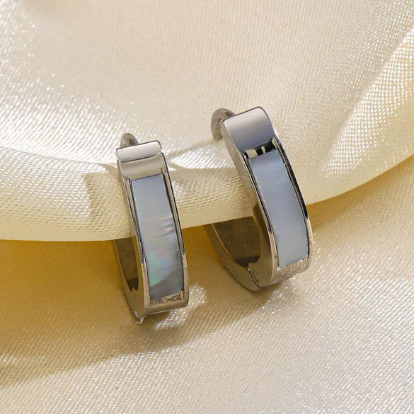 Wholesale Women's Oval Geometric Stainless Steel Earrings With Electroplating Treatment