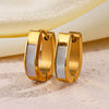 Wholesale Women's Oval Geometric Stainless Steel Earrings With Electroplating Treatment