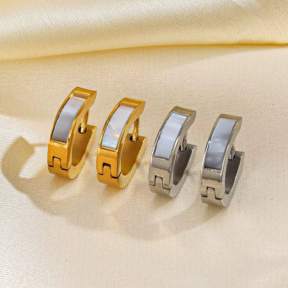 Wholesale Women's Oval Geometric Stainless Steel Earrings With Electroplating Treatment