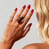 Wholesale Women's Oval Geometric Stainless Steel Electroplated Ring Jewelry