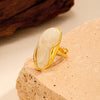 Wholesale Women's Oval Geometric Stainless Steel Electroplated Ring Jewelry