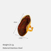Wholesale Women's Oval Geometric Stainless Steel Electroplated Ring Jewelry